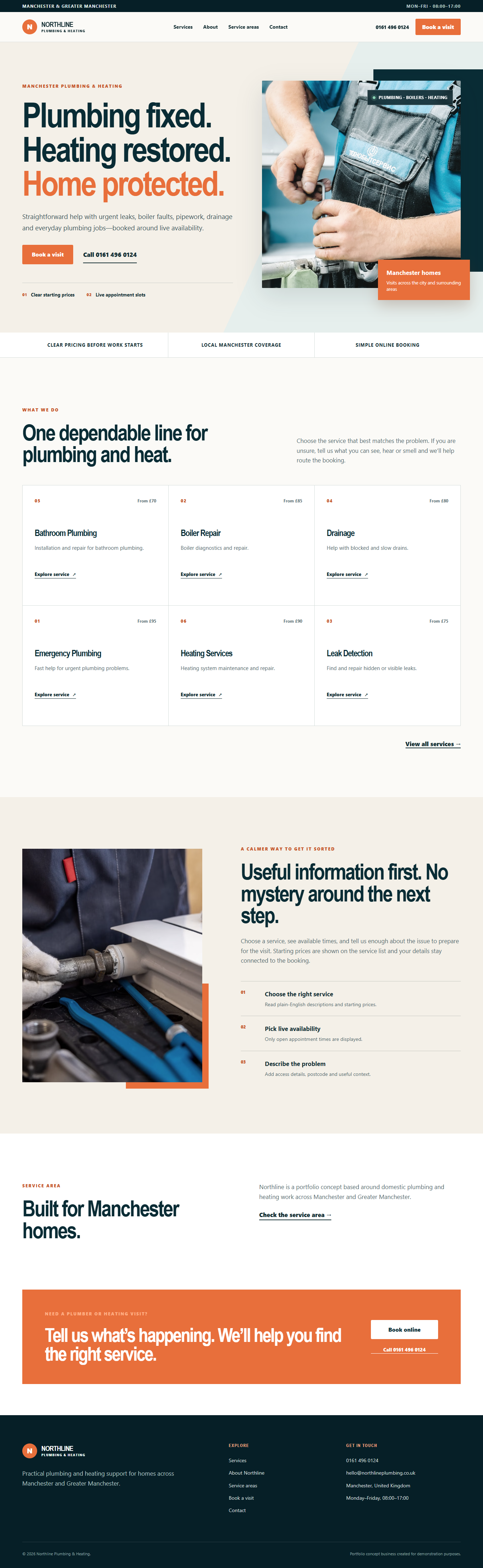 Northline Plumbing and Heating responsive service website